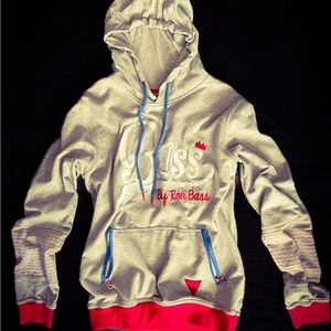 BASS HOODIE BY RON BASS “EMBROIDERED” GREY Pre- Owned with a LIKE NEW look.